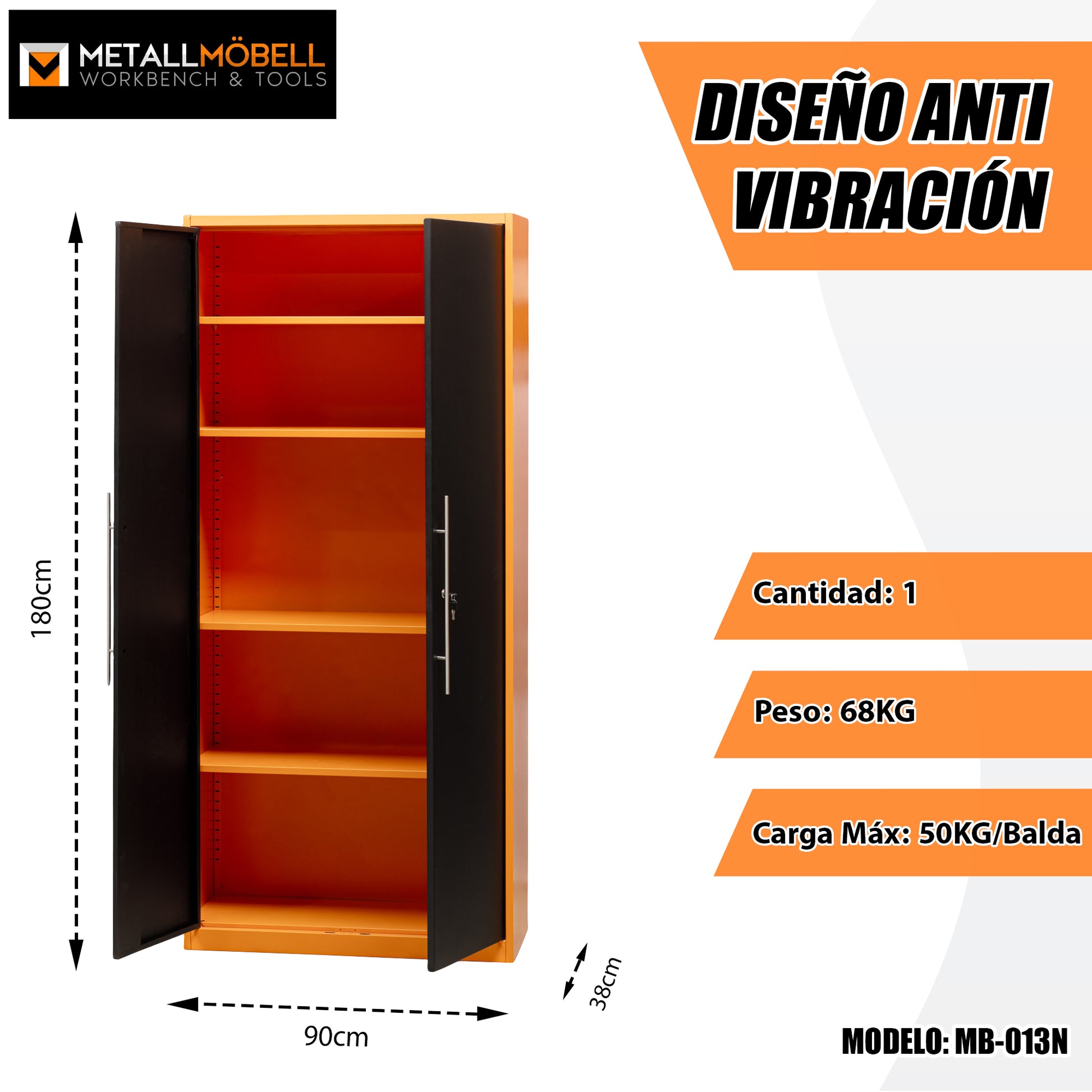 Armario Archivador Metálico 200Cm de Doble Puerta 90x38x200Cm MB-013 - MetallMöbell
