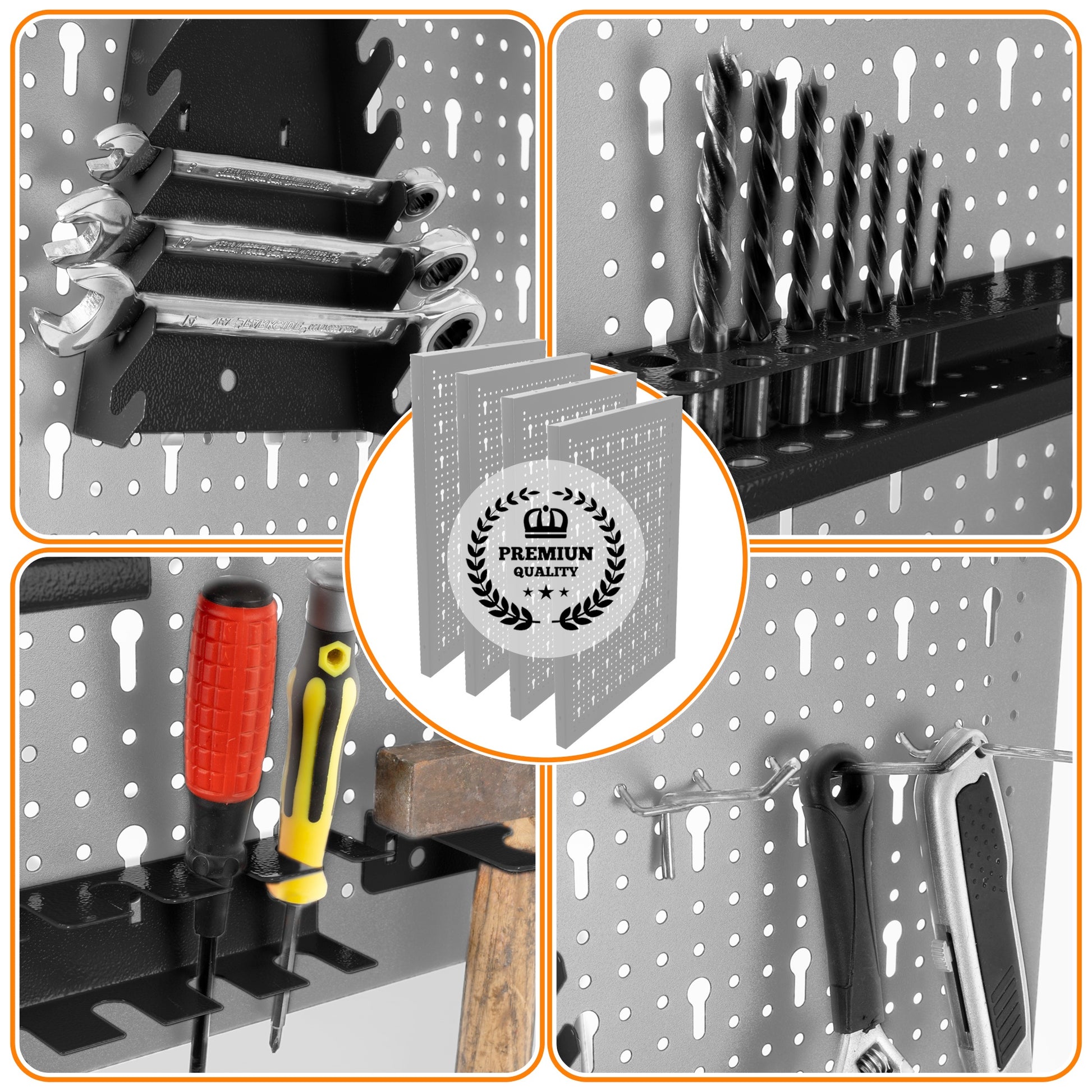 Kit Paneles Perforados Herramientas para Organización y Almacenamiento Eficiente - MetallMöbell