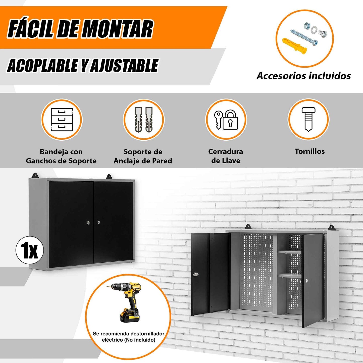 Armario Metálico con Cerradura 80x60x20 cm - Seguridad y Estilo para Tu Espacio
