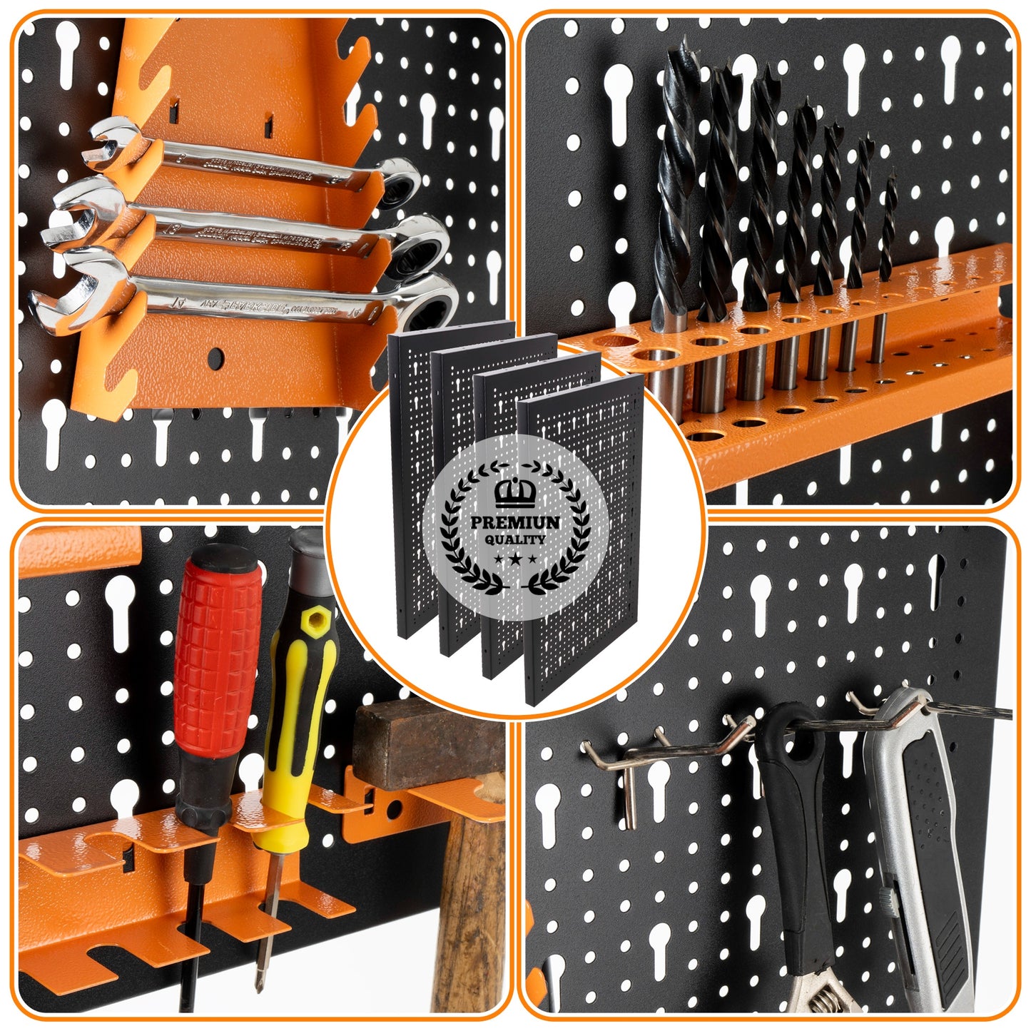 Brico Bikers 2 Pack – Compact workbench with tool trolley, wall cabinets and tall metal cabinet for professional organization in the garage or workshop