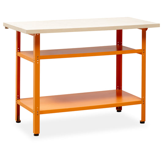 Mesa de Trabajo Metálica 120x60x90Cm con Estantes Ideal para Talleres y Garajes - MetallMöbell