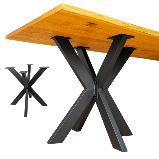 Patas Metálicas para Mesa ARAÑA CORTA 68x71 cm - Estilo Industrial Moderno en Acero Negro