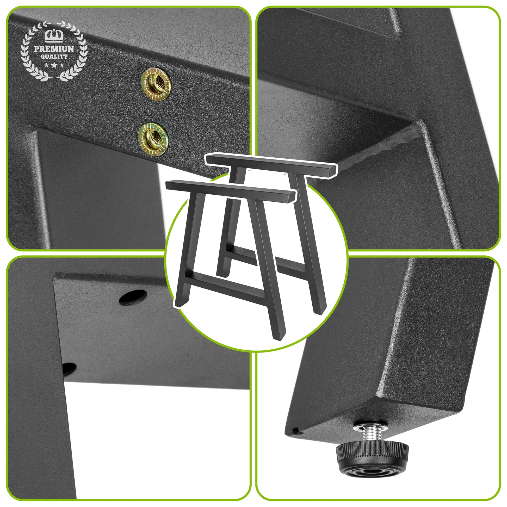 Patas Metálicas para Mesa Industrial Tipo A 65x71 cm - Modelo PM-002 Estilo Robustas y Modernas - MetallMöbell