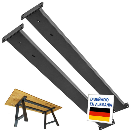 Pata Refuerzo Extensible para Mesa PM-023 | Soporte Central Regulable de Acero Negro (120-200 cm) de Alta Resistencia - Pata Refuerzo Extensible Mesa