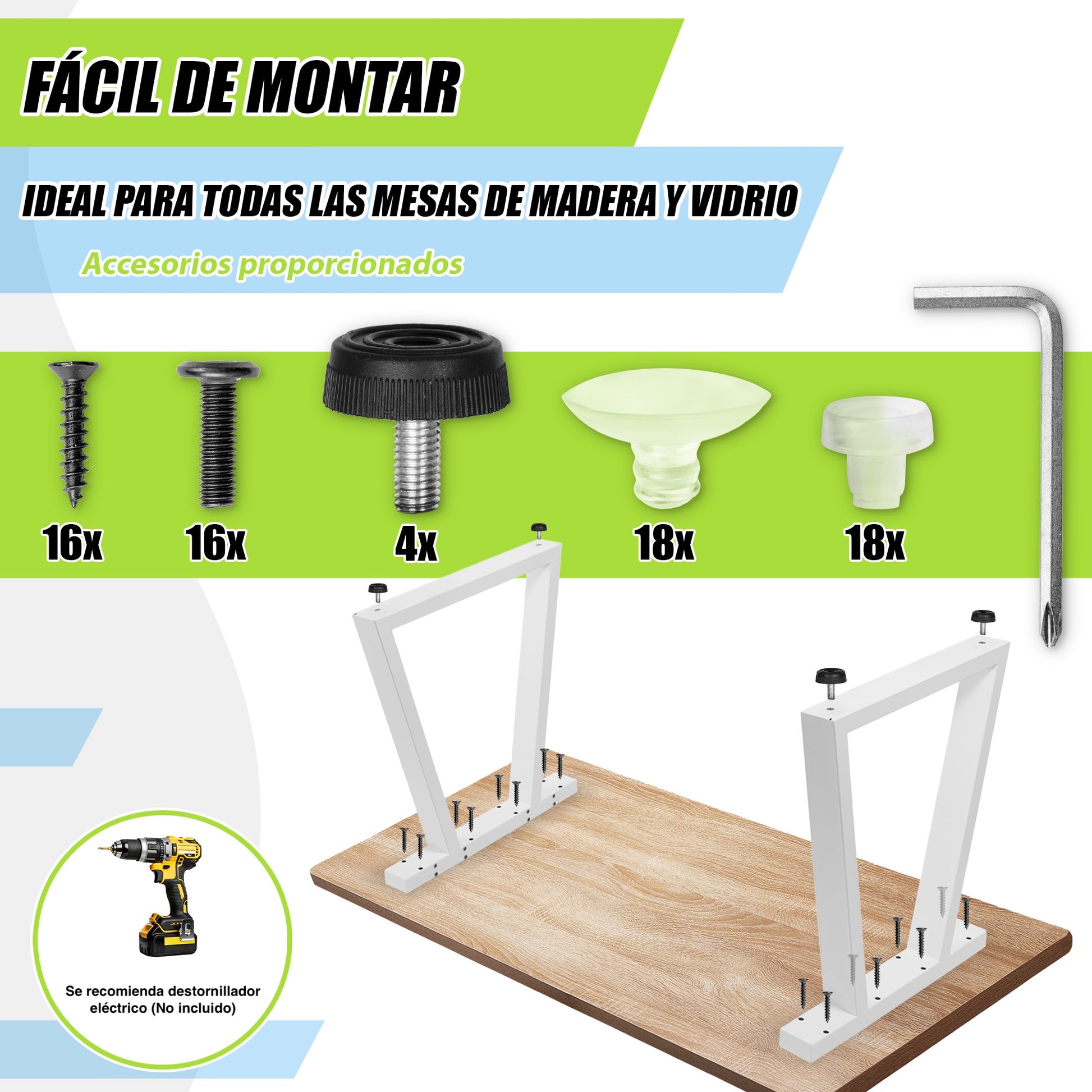 Patas Metálicas para Mesa Trapecio 65x71 cm – Diseño Industrial PM-003 - MetallMöbell
