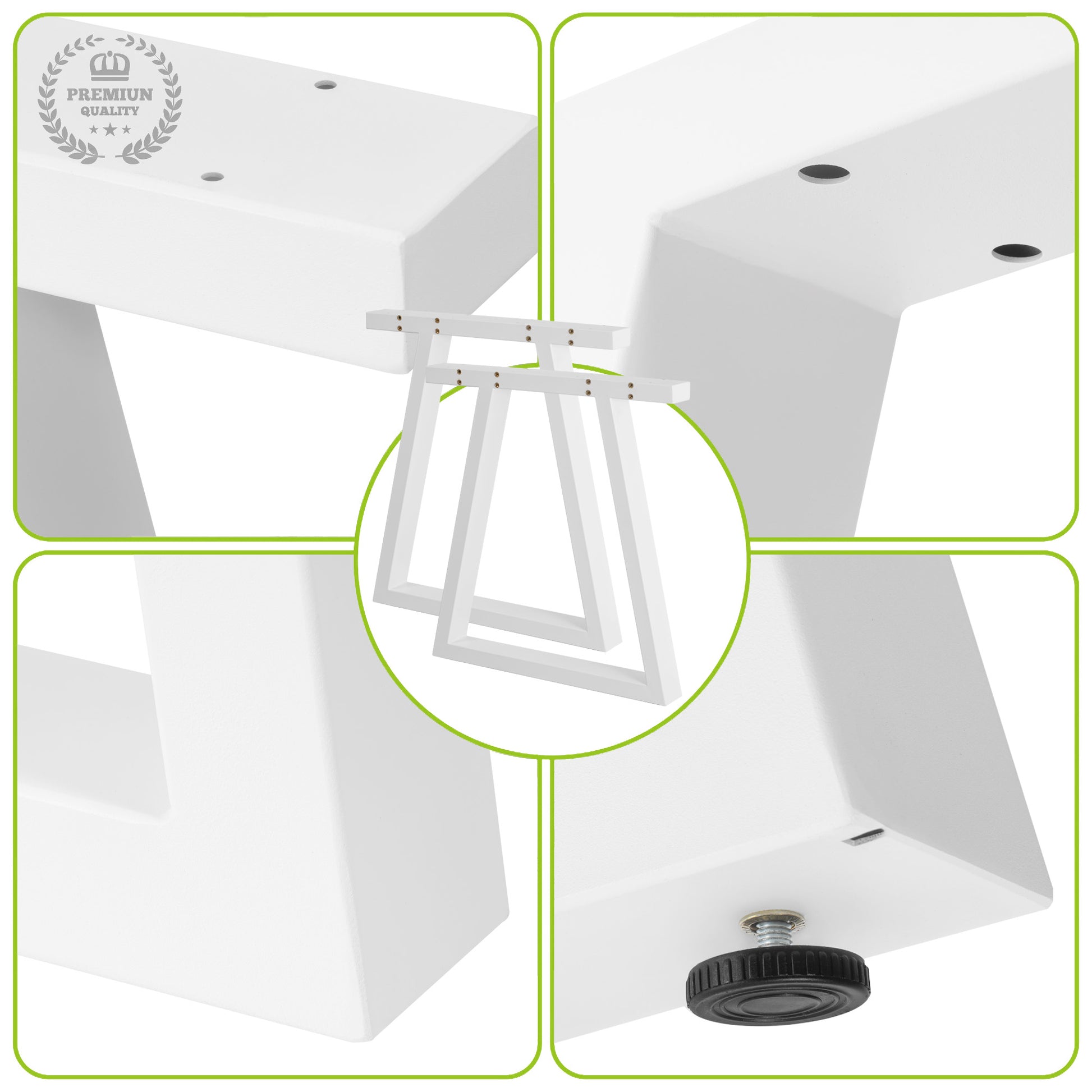 Patas Metálicas para Mesa Trapecio 65x71 cm – Diseño Industrial PM-003 - MetallMöbell