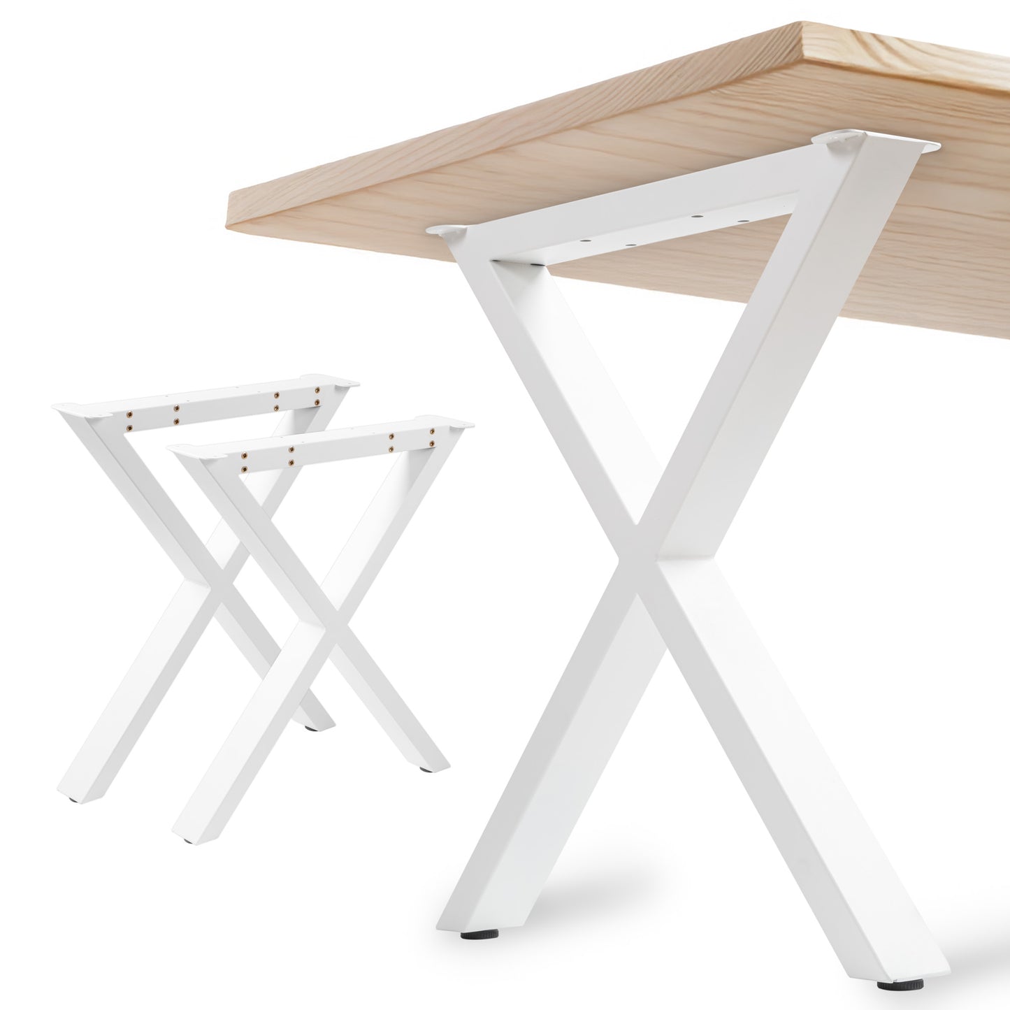 Metal Legs with X-Shaped Cross 65x71 cm – White or Black | Model PM-005