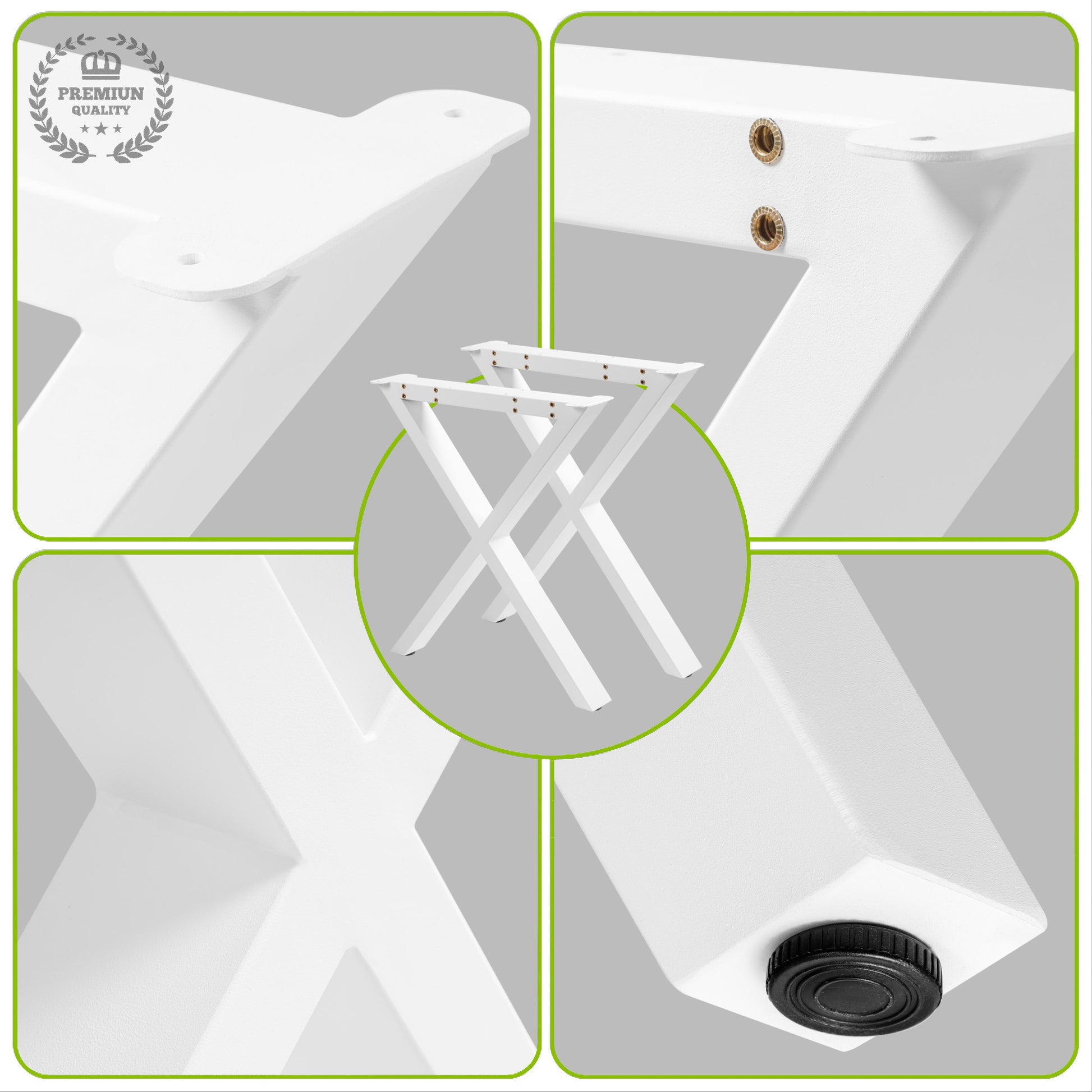 Patas Metálicas Aspa en Forma de X 65x71 cm – Blanco o Negro | PM-005 - Alta Calidad y Estilo - MetallMöbell