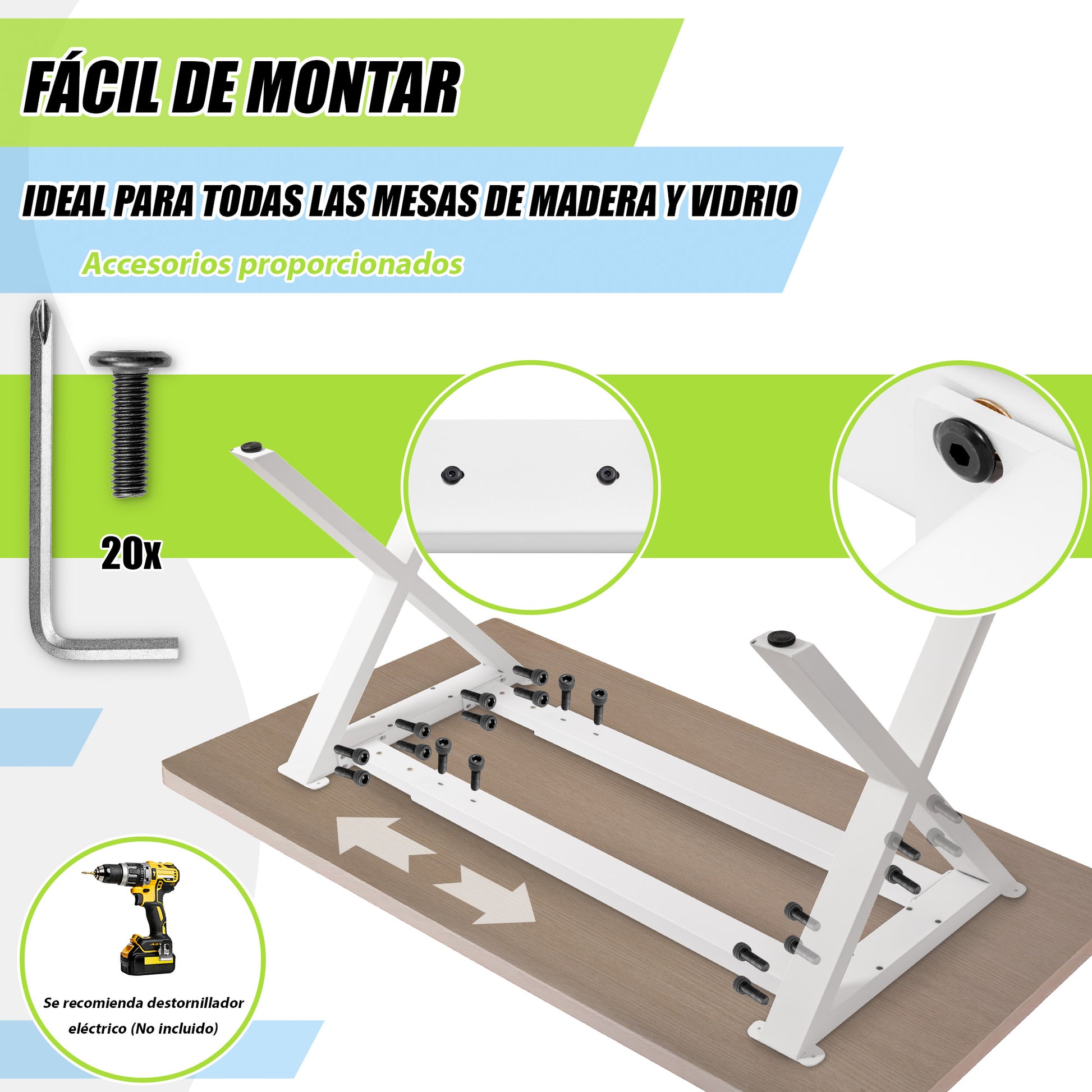 Pata Refuerzo Extensible para Mesa PM-023 | Soporte Central Regulable de Acero Negro (120-200 cm) de Alta Resistencia - Pata Refuerzo Extensible Mesa - MetallMöbell