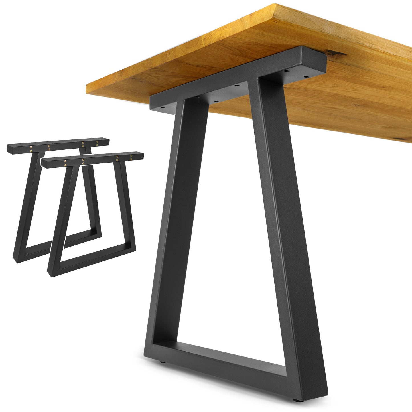 Pieds de table trapézoïdaux en métal 65x71 cm – Design industriel