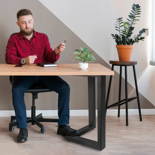 Pata metálica L 65x71 cm PM-014 "Escuadra en L" de tubo rectangular 80x40 mm - MetallMöbell