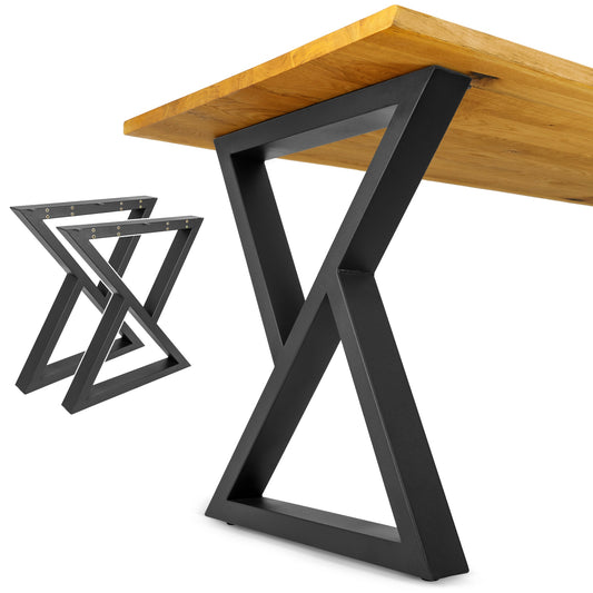 Patas Metálicas para Mesa Industrial en Forma de Doble Triángulo 65x71 cm – Modelo PM-001-N Diseño Industrial - MetallMöbell