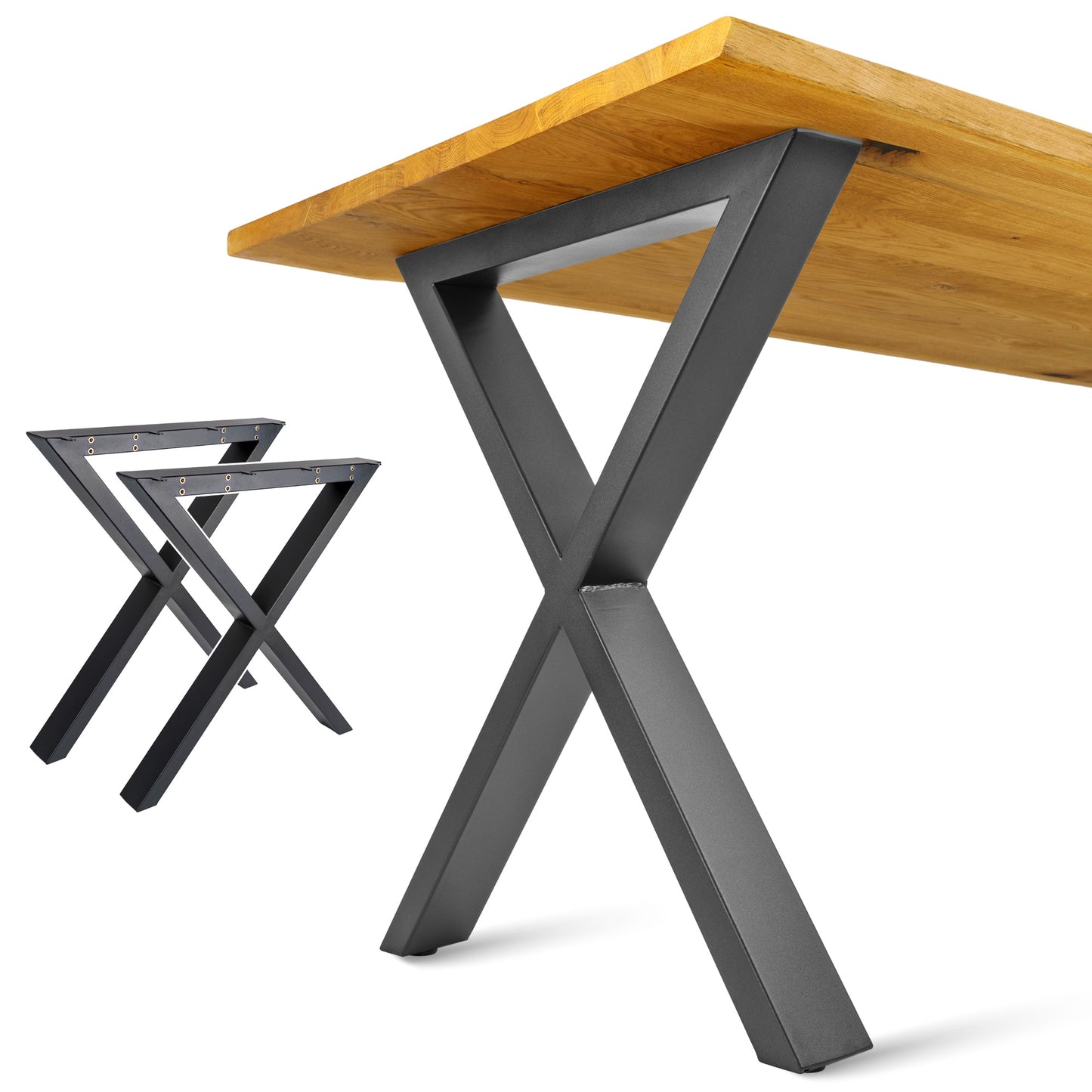 Metal Legs with X-Shaped Cross 65x71 cm – White or Black | Model PM-005