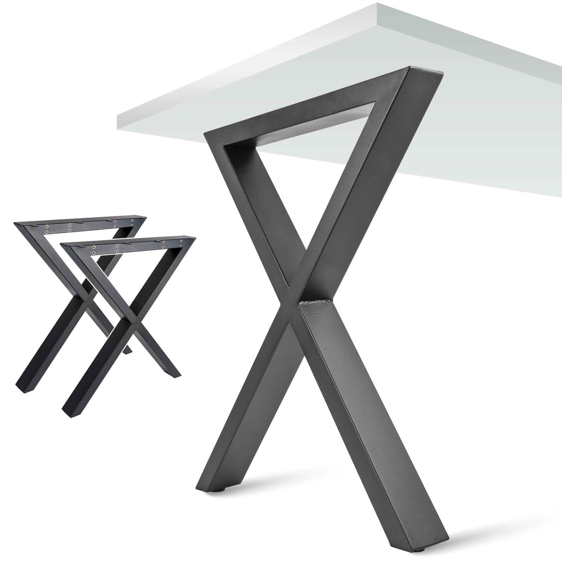 Patas Metálicas Aspa en Forma de X 65x71 cm – Blanco o Negro | PM-005 - Alta Calidad y Estilo - MetallMöbell