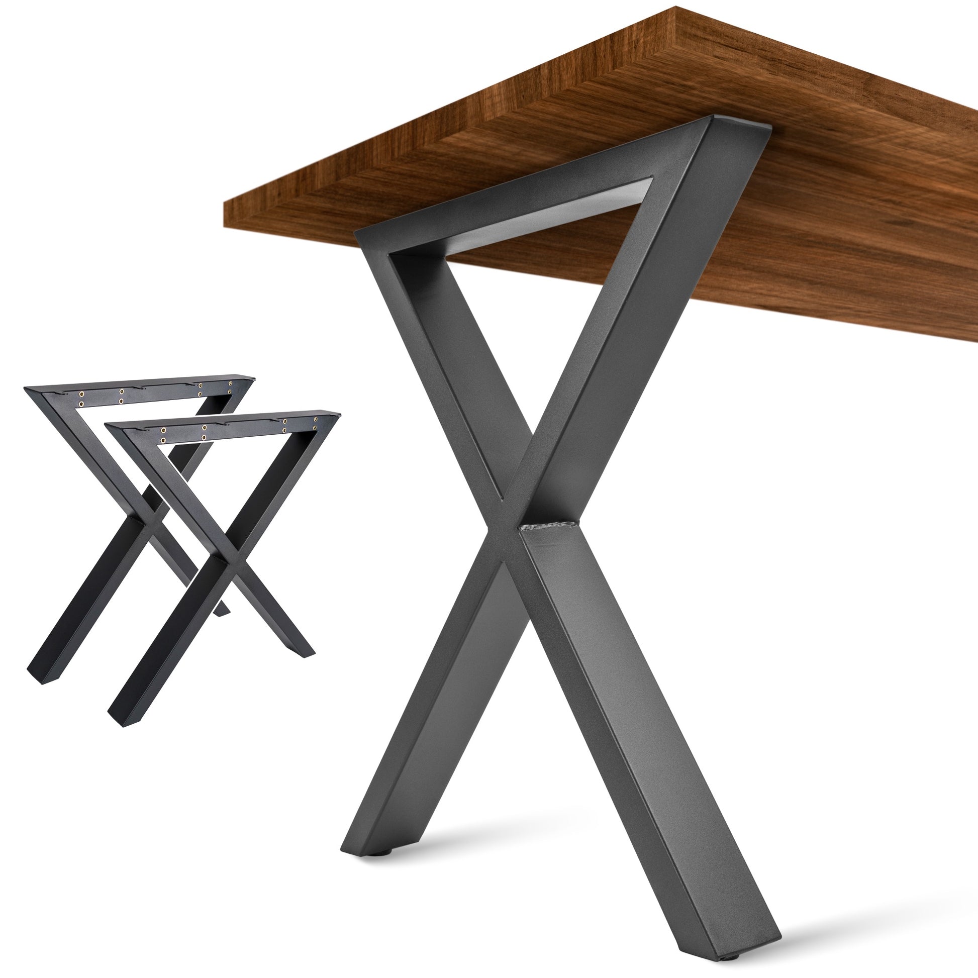 Patas Metálicas Aspa en Forma de X 65x71 cm – Blanco o Negro | PM-005 - Alta Calidad y Estilo - MetallMöbell