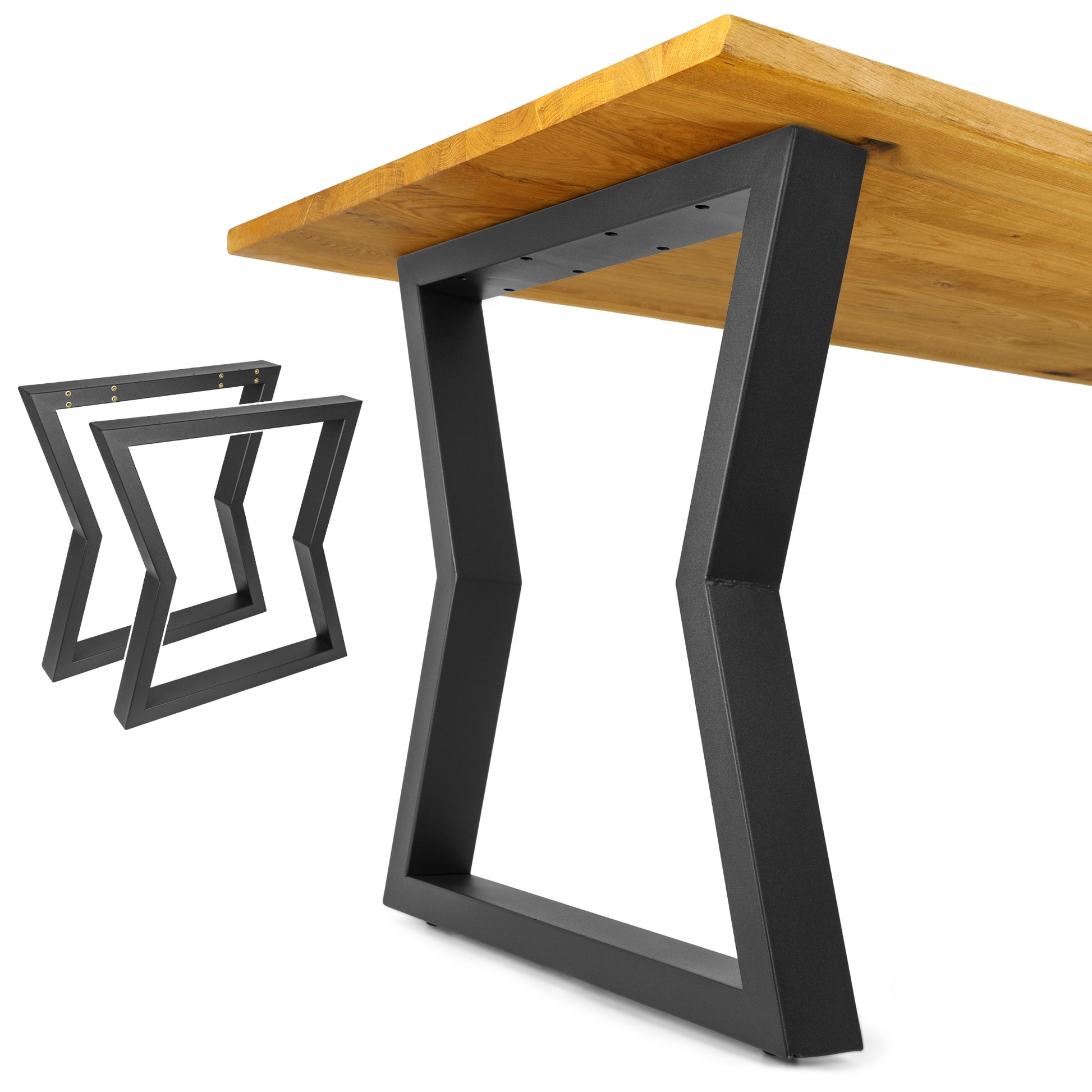 Patas Metálicas para Mesa en Forma de Corchetes 65x71 cm – Diseño Moderno Industrial PM-008 - MetallMöbell