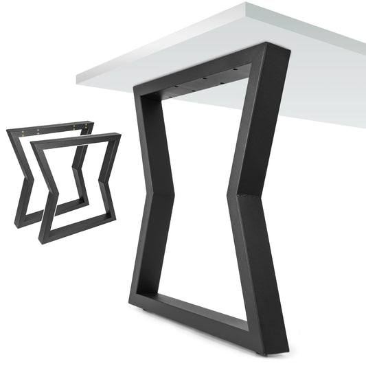 Patas Metálicas para Mesa en Forma de Corchetes 65x71 cm – Diseño Moderno Industrial PM-008 - MetallMöbell