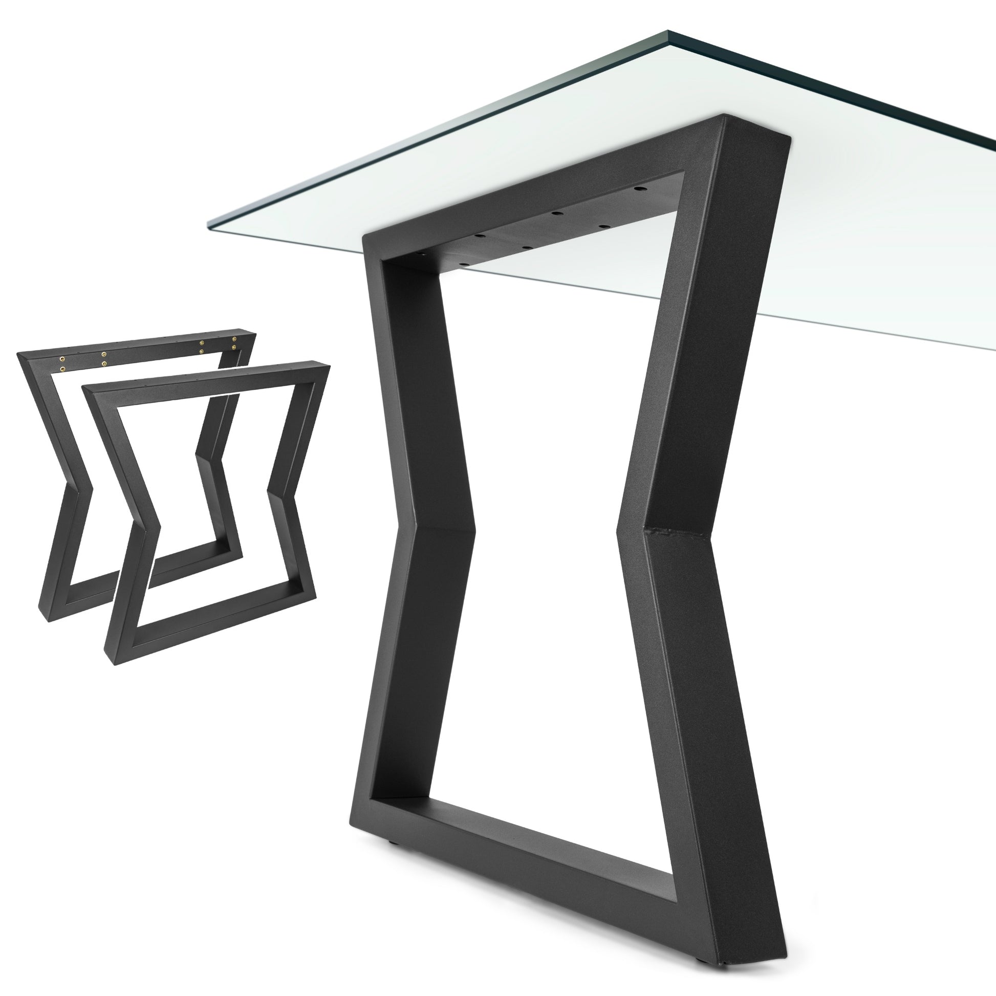 Patas Metálicas para Mesa en Forma de Corchetes 65x71 cm – Diseño Moderno Industrial PM-008 - MetallMöbell