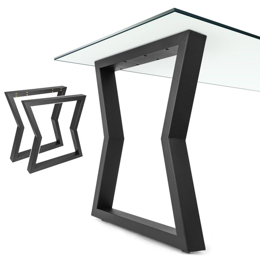 Patas Metálicas para Mesa en Forma de Corchetes 65x71 cm – Diseño Moderno Industrial PM-008 - MetallMöbell