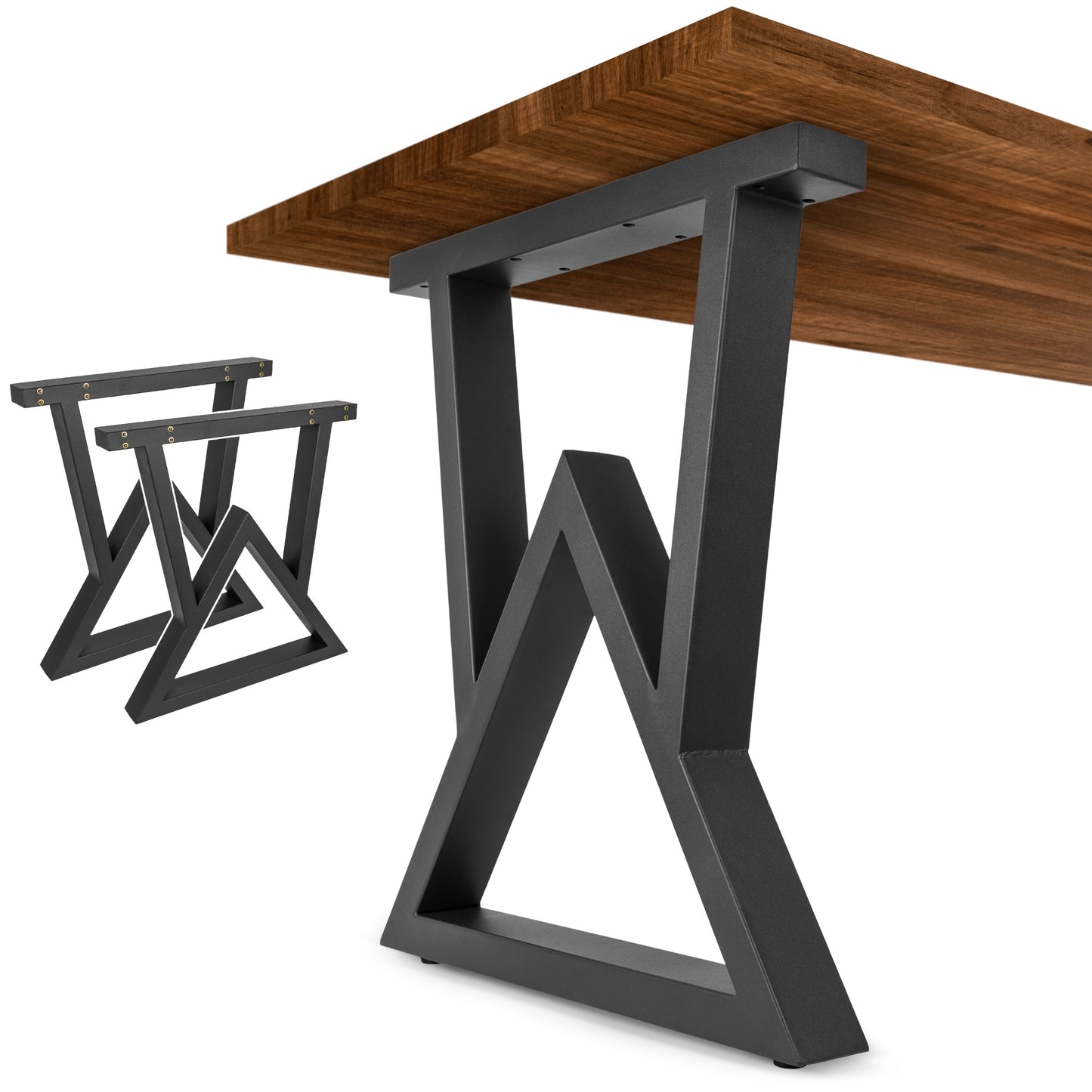 Pieds en métal pour table triangulaire L (65 x 71 cm) – Design industriel robuste