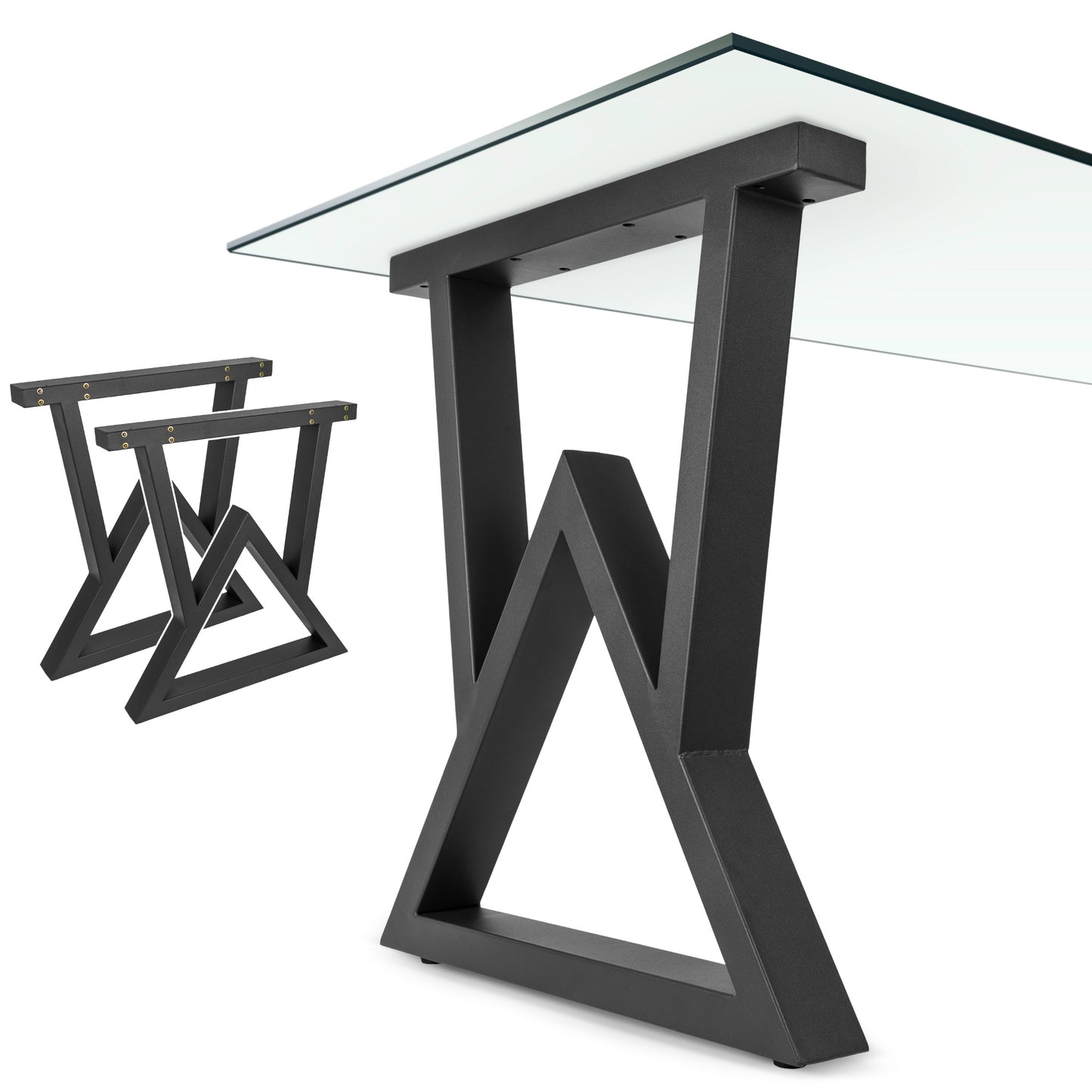 Pieds en métal pour table triangulaire L (65 x 71 cm) – Design industriel robuste