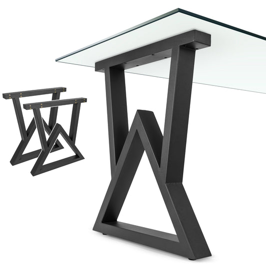 Patas Metálicas para Mesa Industrial W TRIANGULAR (65x71 cm) – Patas Metálicas Mesa Industrial de Alta Resistencia - MetallMöbell
