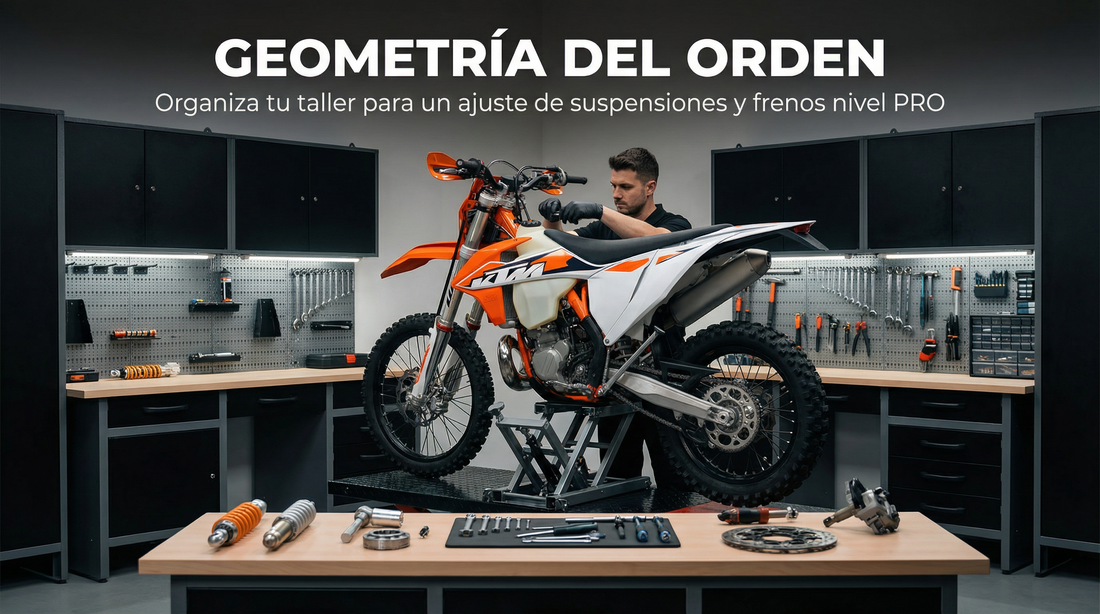 Geometría del orden: Cómo organizar tu taller para un ajuste de suspensiones y frenos nivel Pro