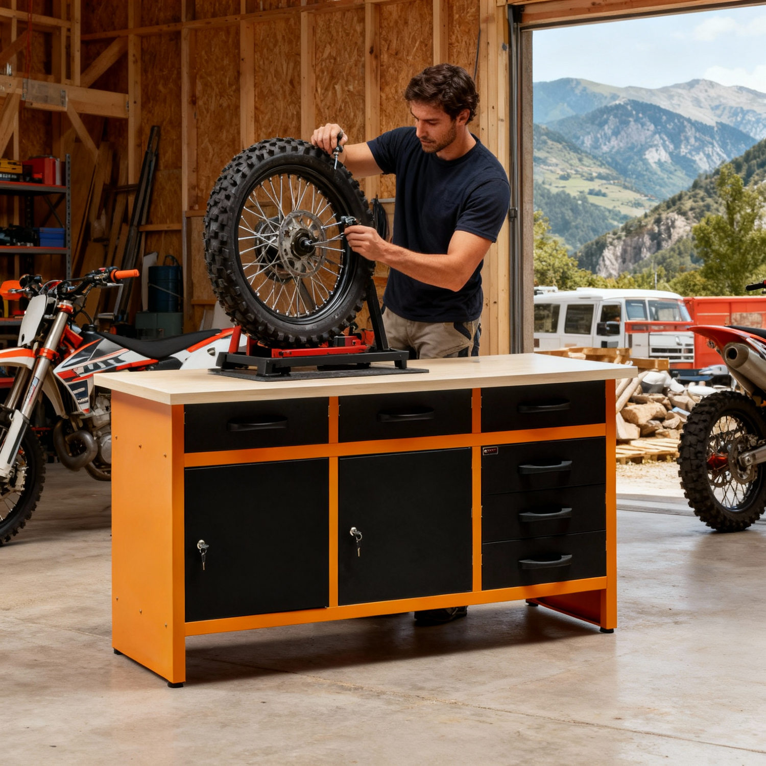 Bancos de Trabajo Taller de 160cm - MetallMöbell