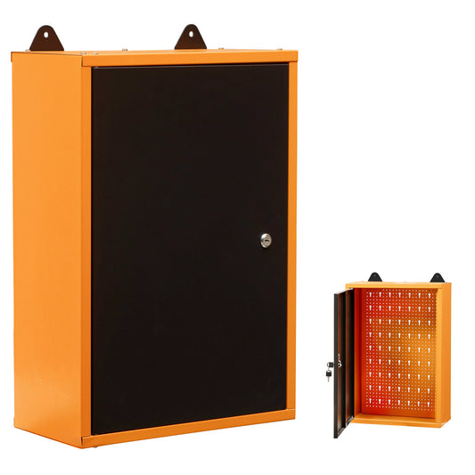 Single Door Metal Wall Tool Cabinet with Lock and Key 40x60x20cm