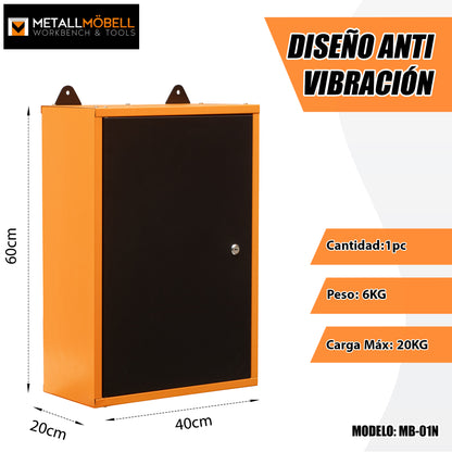 Armoire à outils murale en métal à une porte avec serrure et clé 40 x 60 x 20 cm