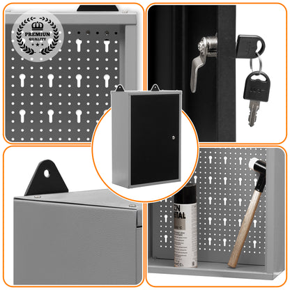 Armoire à outils murale en métal à une porte avec serrure et clé 40 x 60 x 20 cm