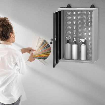 Armoire à outils murale en métal à une porte avec serrure et clé 40 x 60 x 20 cm