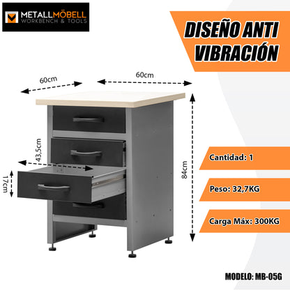 Brico Bikers 2 Pack – Banco da lavoro compatto con carrello portautensili, pensili e mobiletto alto in metallo per un'organizzazione professionale in garage o officina