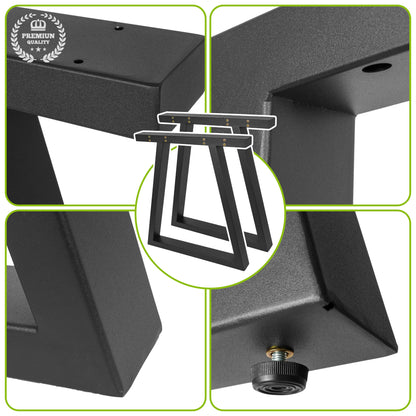 Trapezoidal Metal Legs for Table 65x71 cm – Industrial Design