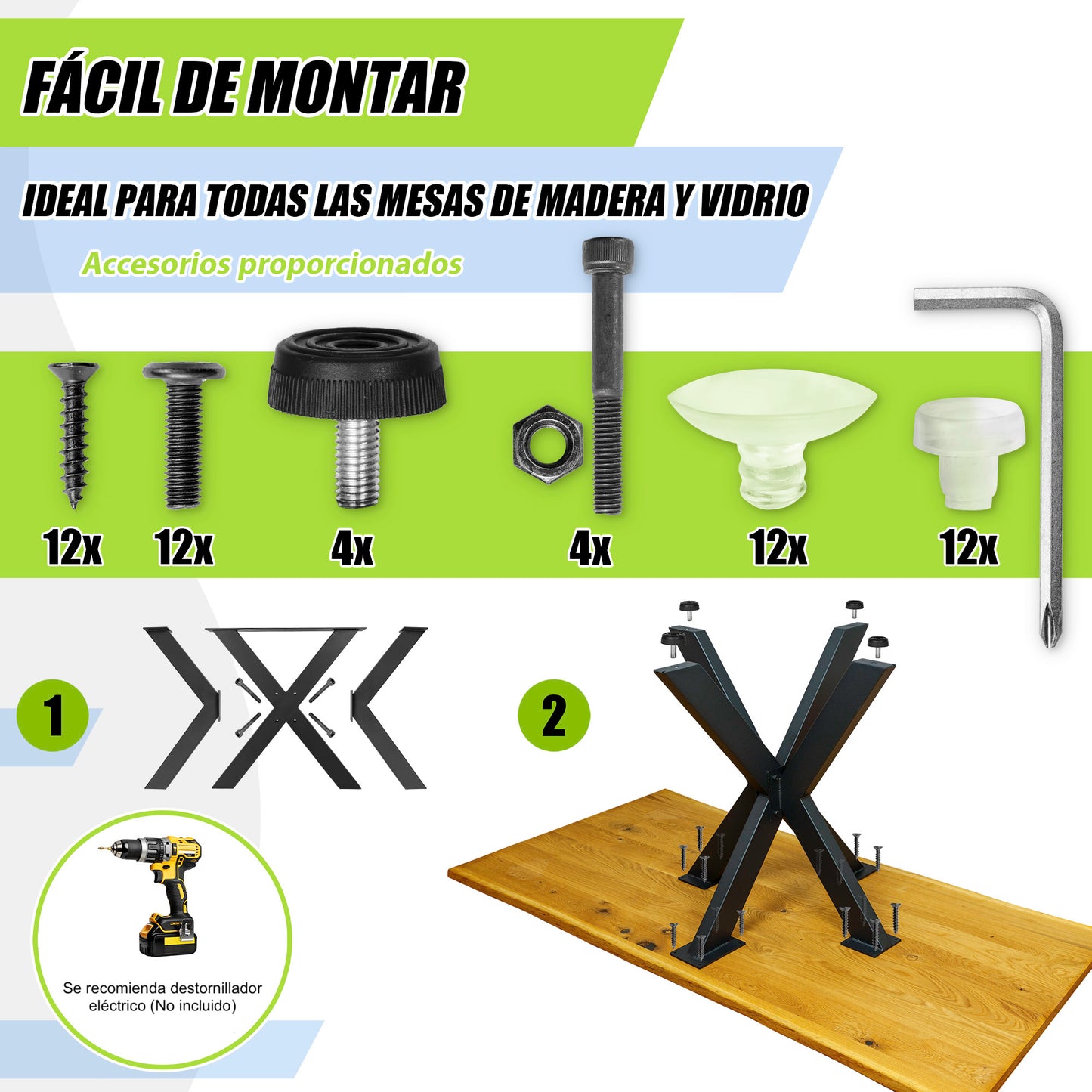 Patas Metálicas para Mesa ARAÑA CORTA (68x71 cm) – Estilo Industrial Moderno | Acero Negro