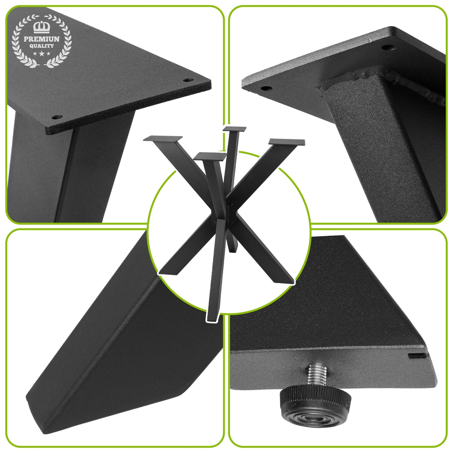 Patas Metálicas para Mesa ARAÑA CORTA (68x71 cm) – Estilo Industrial Moderno | Acero Negro