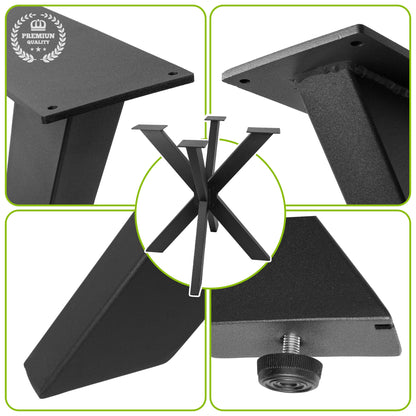 Patas Metálicas para Mesa ARAÑA CORTA (68x71 cm) – Estilo Industrial Moderno | Acero Negro