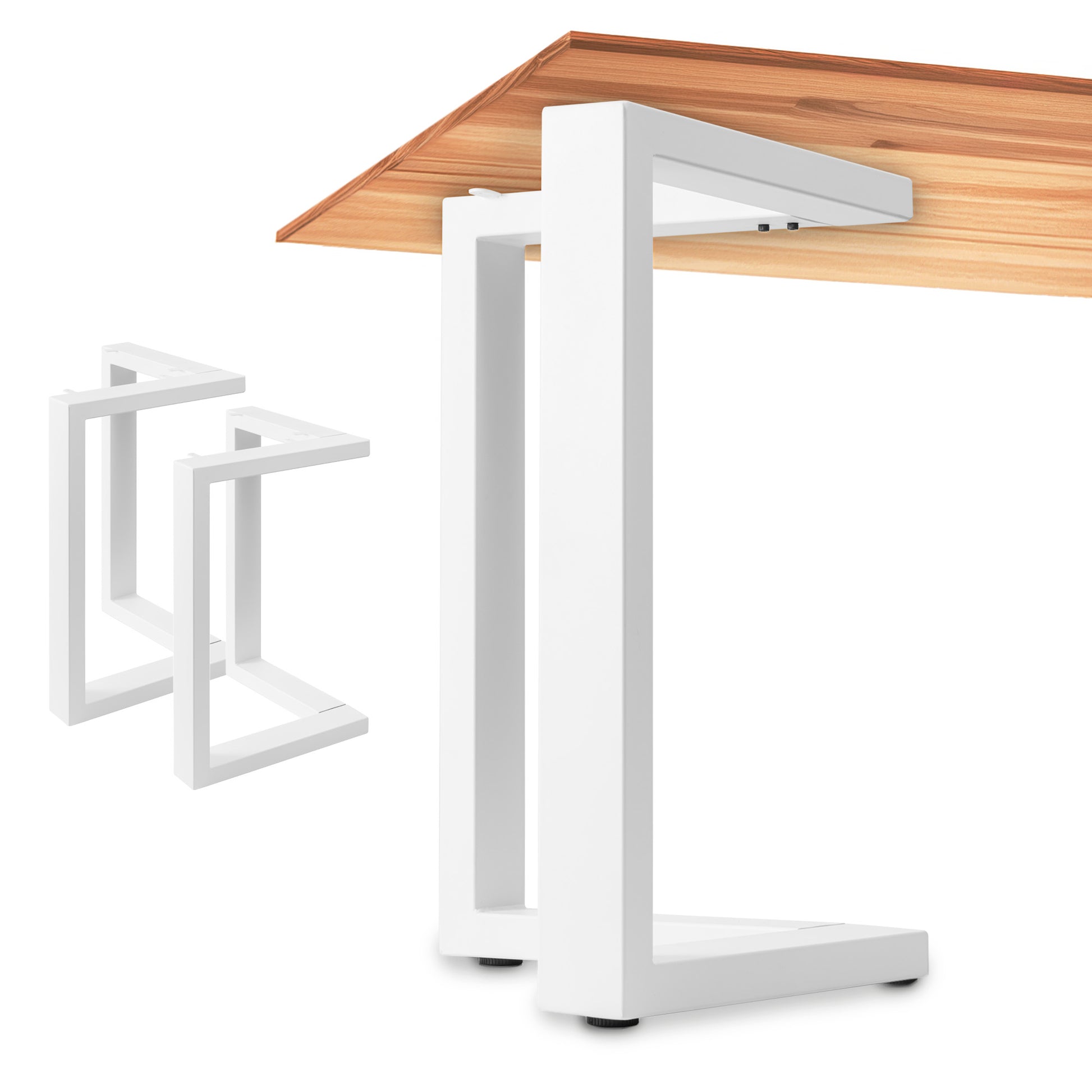 Pata metálica L 65x71 cm PM-014 "Escuadra en L" de tubo rectangular 80x40 mm - MetallMöbell