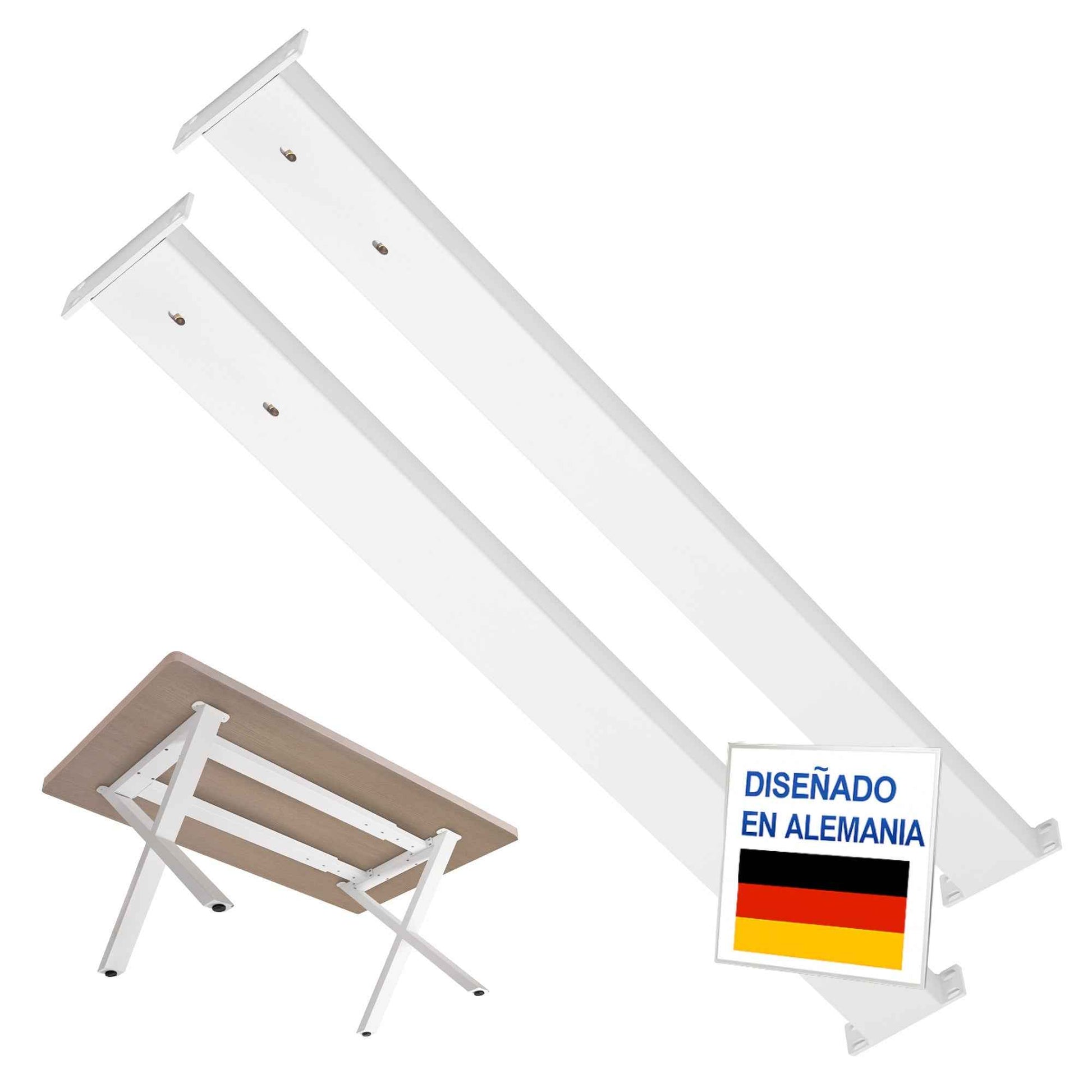 Pata Refuerzo Extensible para Mesa PM-023 | Soporte Central Regulable de Acero Negro (120-200 cm) de Alta Resistencia - Pata Refuerzo Extensible Mesa