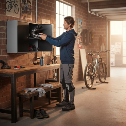 Mobiletto da parete in metallo con serratura e chiave 80x60x20cm