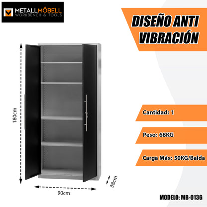 Kit fai da te King Pack 1 – Banco da lavoro con 5 cassetti, mobiletto a muro e mobiletto metallico alto 2 metri per un'organizzazione totale in garage o officina