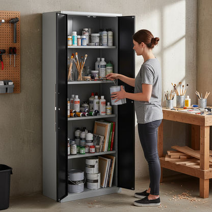 Mobiletto portadocumenti in metallo a due ante 90x38x200cm. MB-013