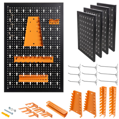 Kit de 4 Panneaux Perforés 40x60x2Cm + Crochet et Support Kit Outils d'Organisation 22 unités. HPTH001