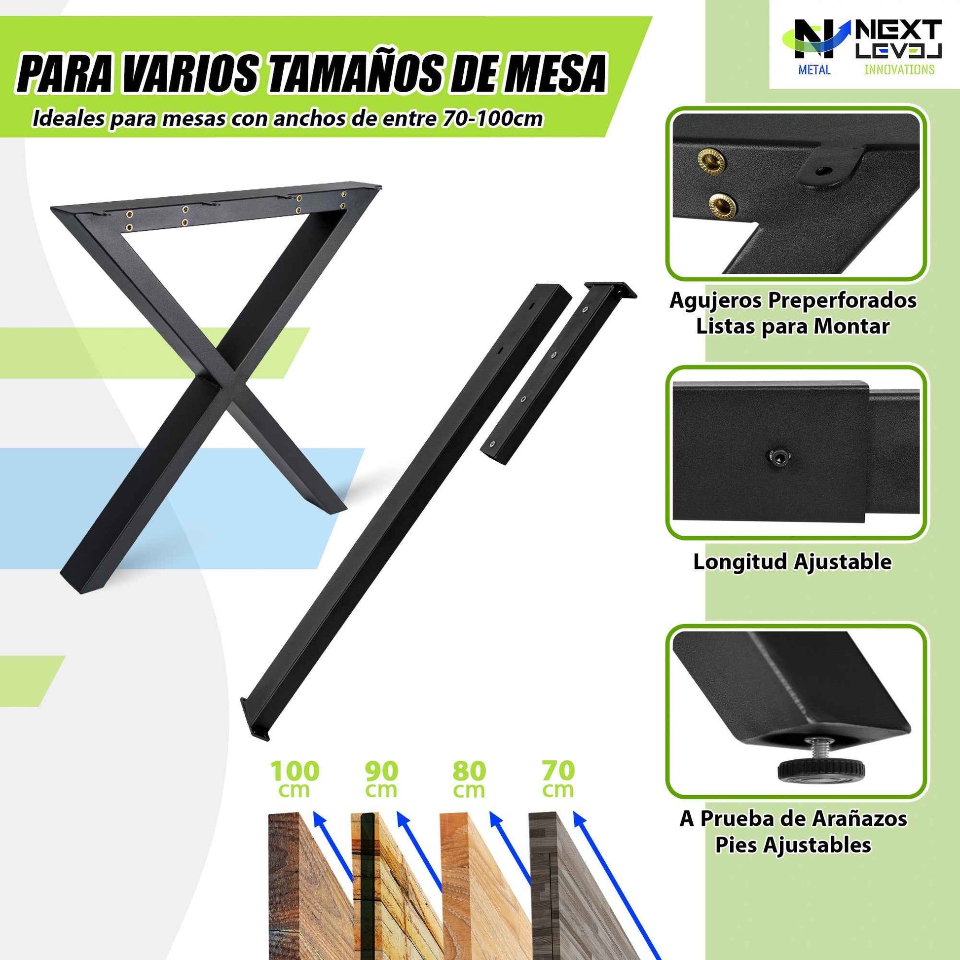 Patas Para mesa + Tirantes Extensibles
