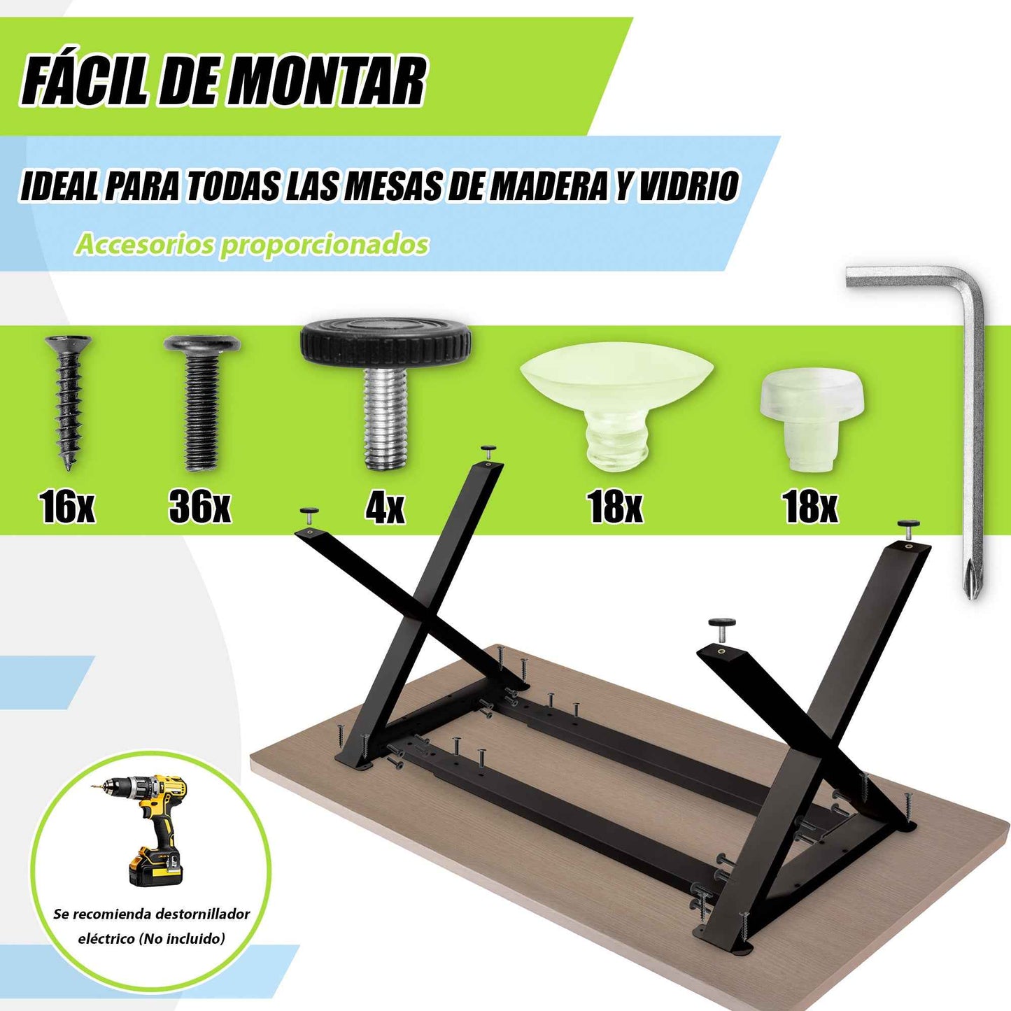 Patas Para mesa + Tirantes Extensibles