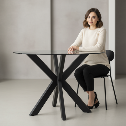 Patas Metálicas para Mesa ARAÑA CORTA 68x71 cm - Estilo Industrial Moderno en Acero Negro