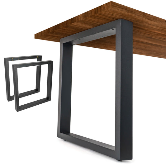 Pieds de table en métal type T (65x71 cm) – Design industriel robuste | Acier noir mat