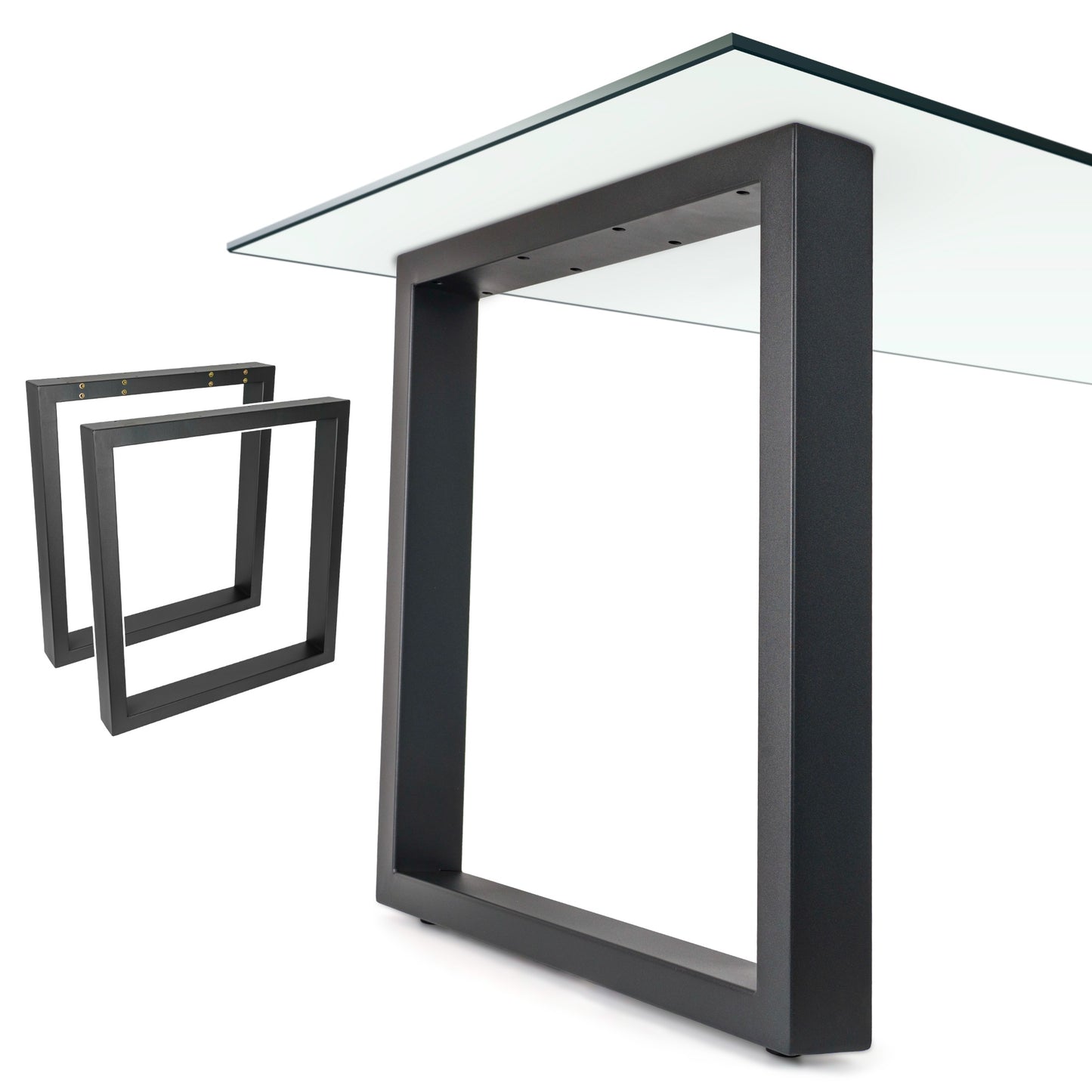 Pieds de table en métal type T (65x71 cm) – Design industriel robuste | Acier noir mat