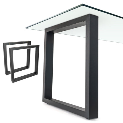 Pieds de table en métal type T (65x71 cm) – Design industriel robuste | Acier noir mat