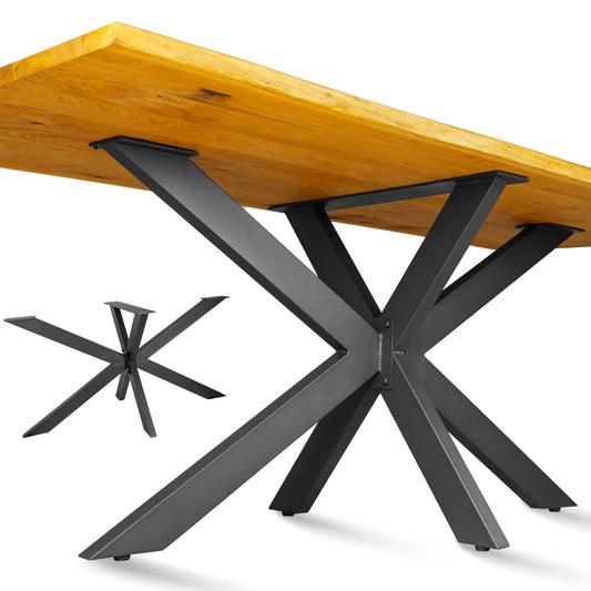 Pied central en métal type araignée long – Pour grands plateaux de table de 70 à 100 cm